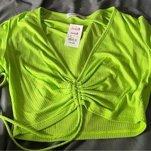 green crop top